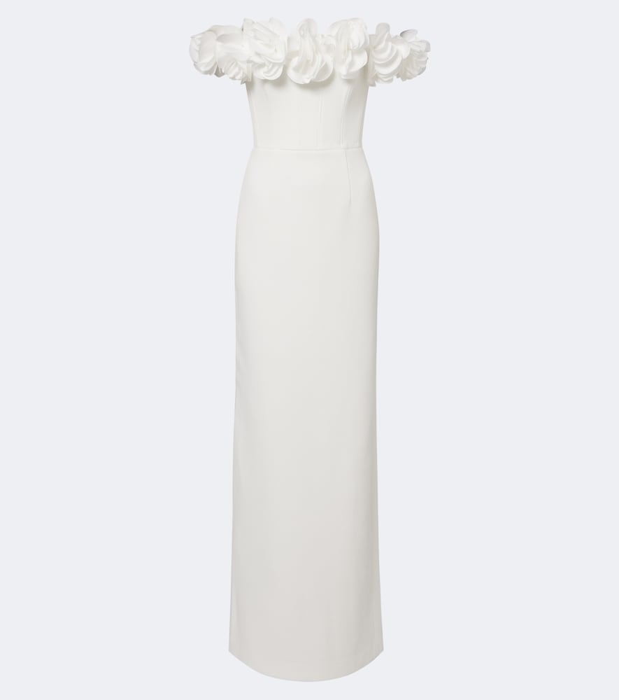 Verzierte Robe Odetta aus Crêpe