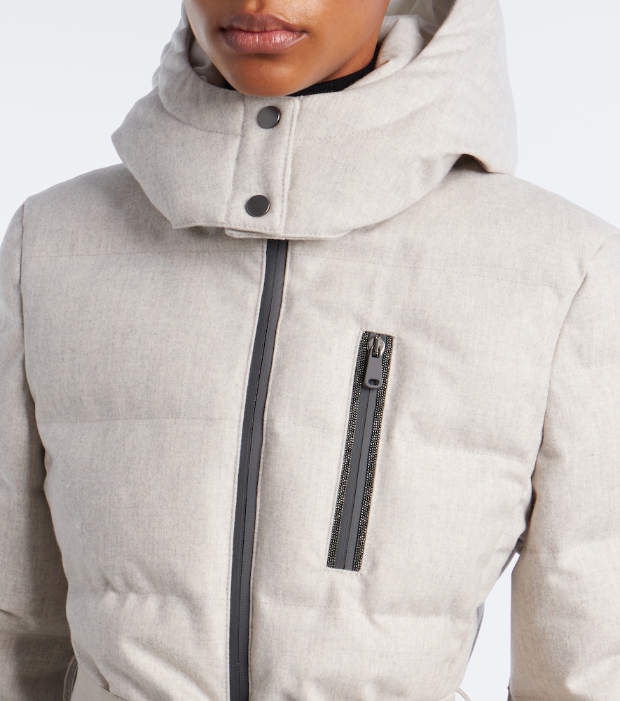 Belted Virgin Wool Down Ski Jacket