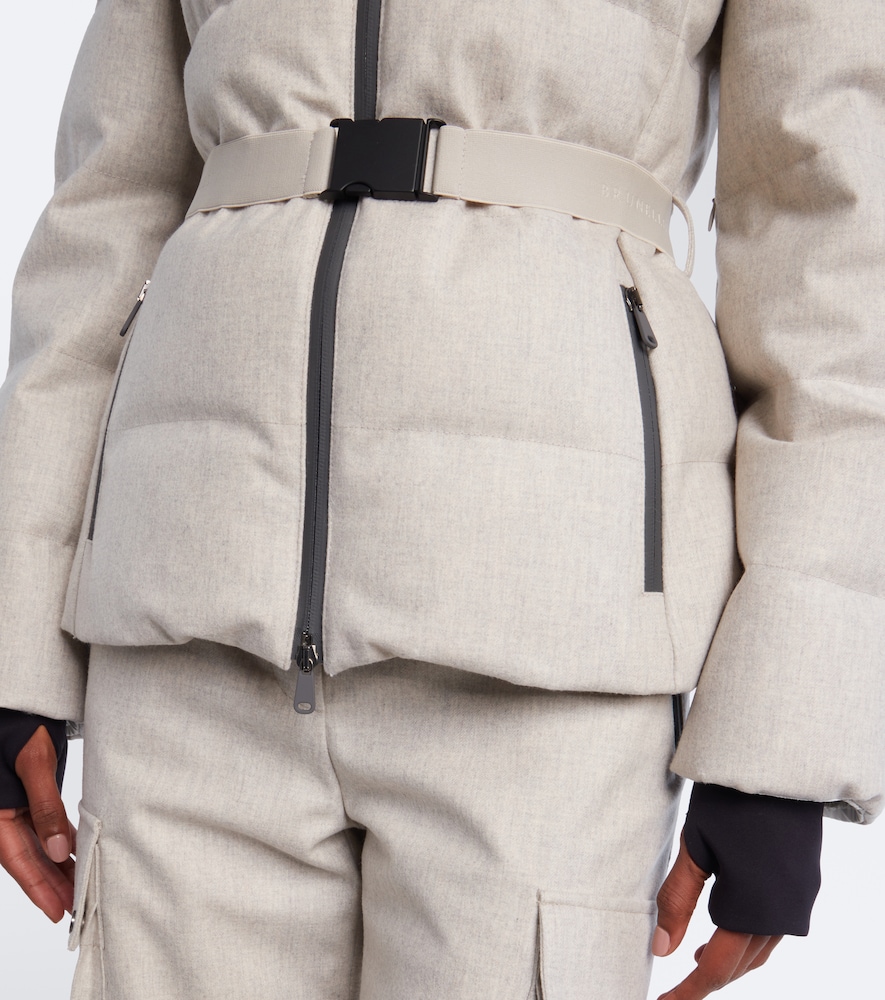 Belted Virgin Wool Down Ski Jacket