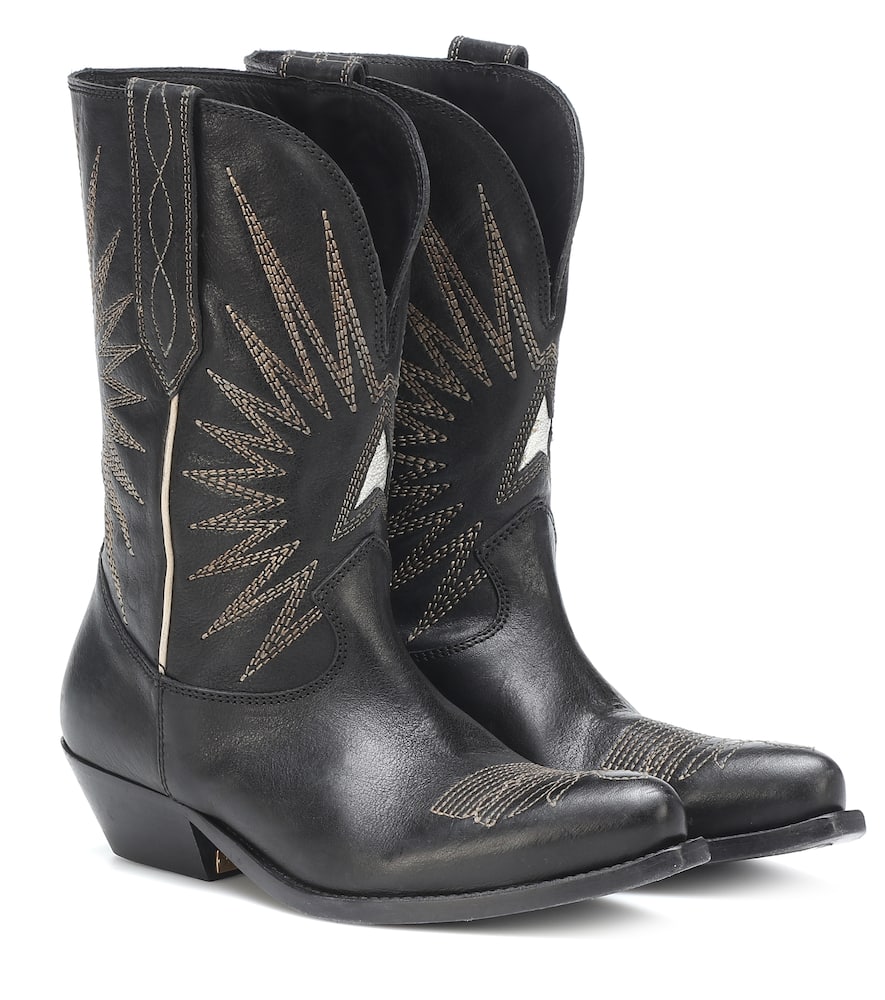 Click to view more detailed imagery on our partner's website Golden Goose Wish Star Leather Cowboy Boots In Black