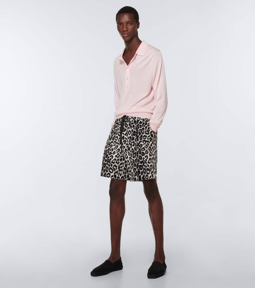 Tom Ford Leopard-print satin shorts