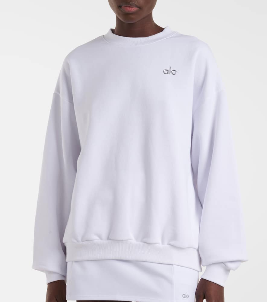Shop Alo Yoga Accolade French Terry Sweatshirt In Weiss