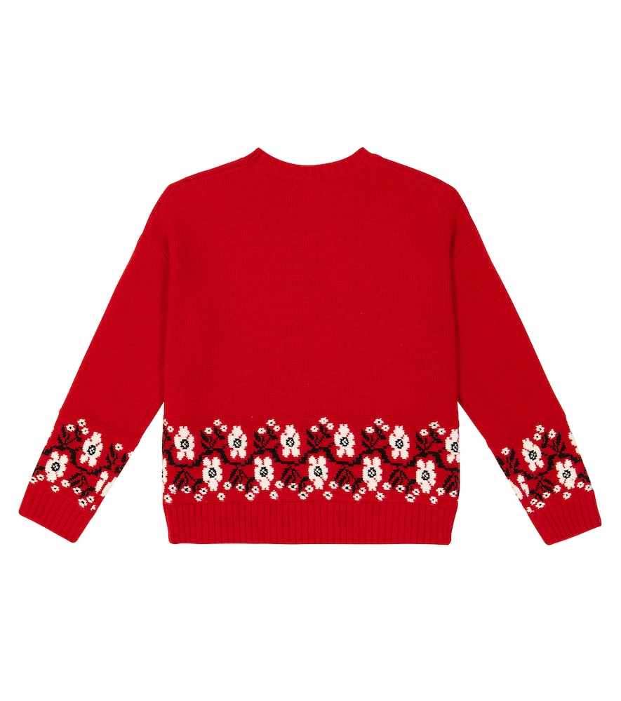 Shop Il Gufo Intarsia Virgin Wool Sweater In Red