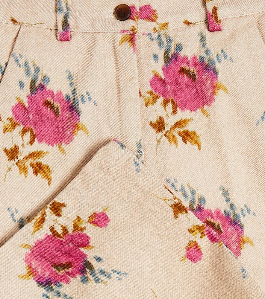 Morley Tatum Floral Pleated Cotton Pants In Multicoloured
