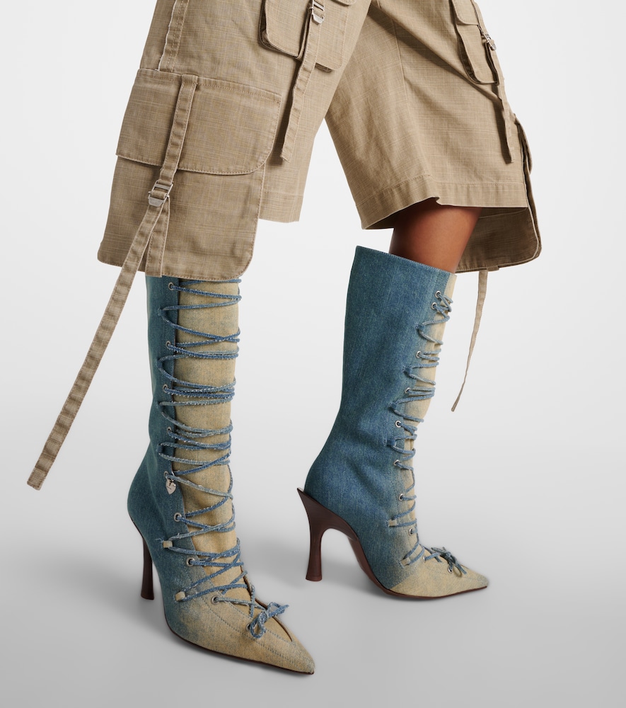 Acne Studios Acne Studios Bitten Denim Knee-high Boots 