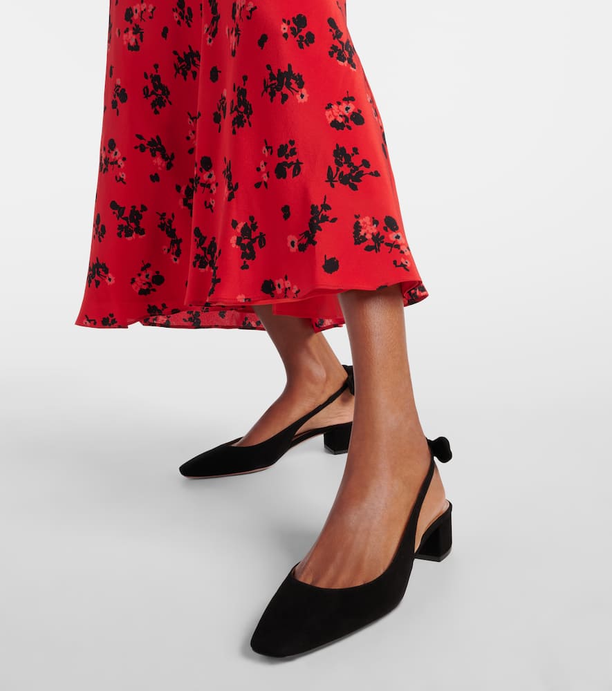 Aquazzura Black Slingback With Bow Detail In Black