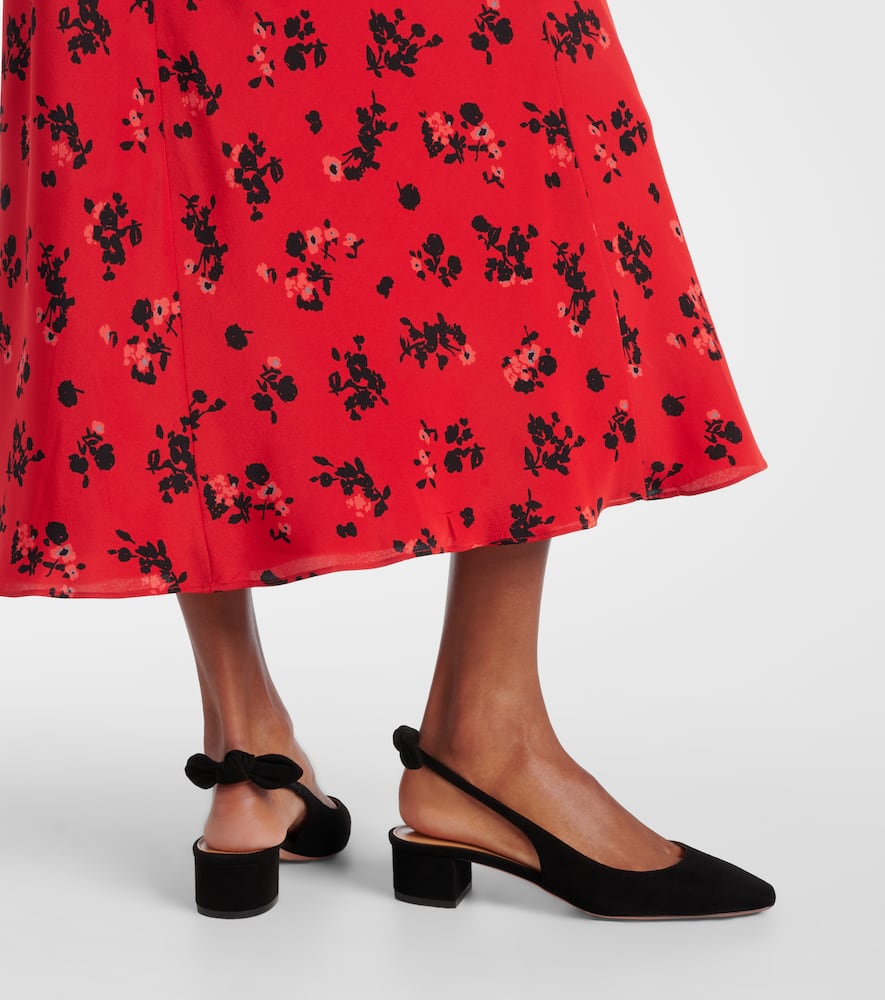Aquazzura Black Slingback With Bow Detail In Black
