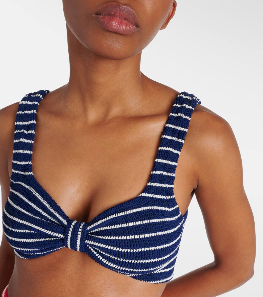 Shop Hunza G Judy Striped Bikini In Navy/white Top/red/white Btm