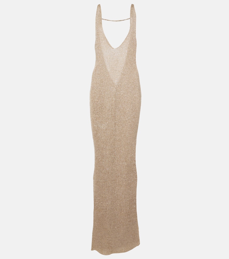 Shop Bananhot Sunny Lamé Maxi Dress In Gold