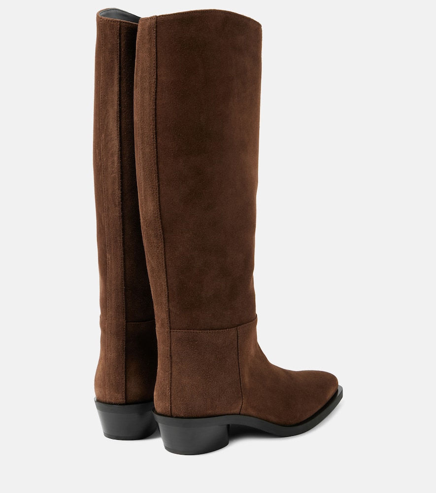Shop Proenza Schouler Bronco Suede Knee-high Boots In Brown