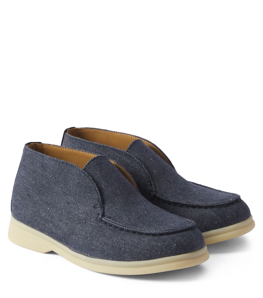 Loro Piana Kids Open Walk denim ankle boots　ロロ ピアーナ キッズ オープン ウォーク デニム アンクル ブーツ Loro