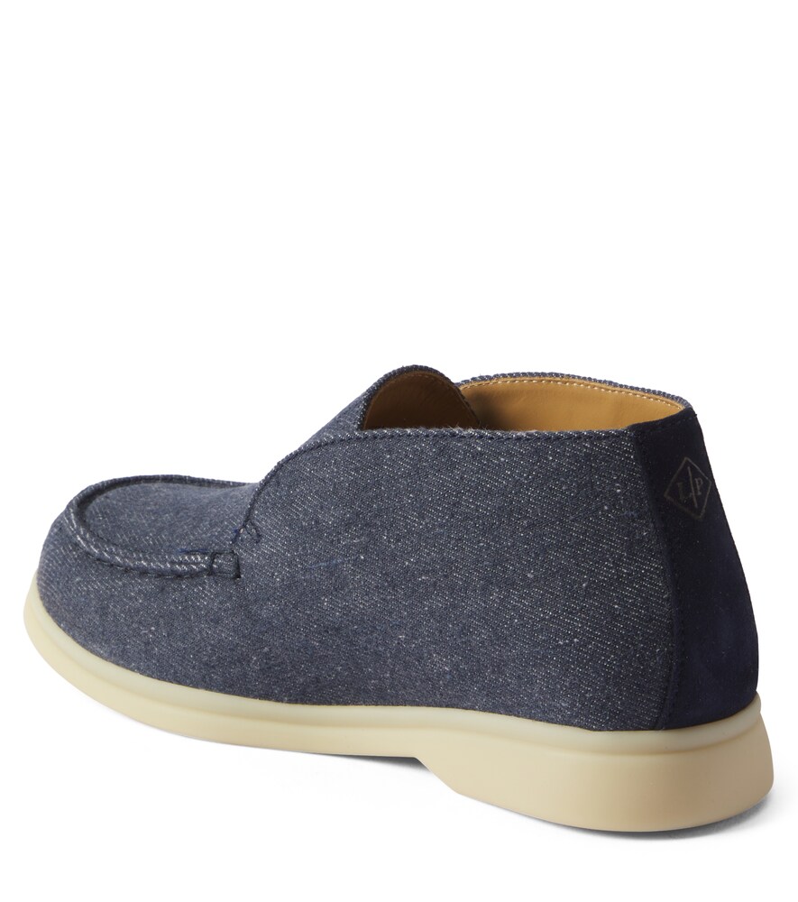  Loro Piana Kids Loro Piana Kids Open Walk Denim Ankle Boots 