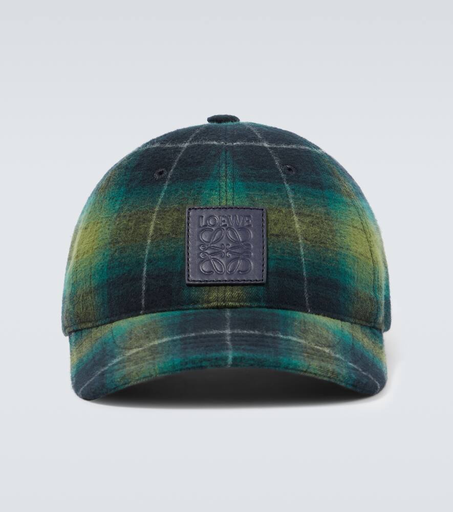 Loewe Anagram tartan wool baseball cap