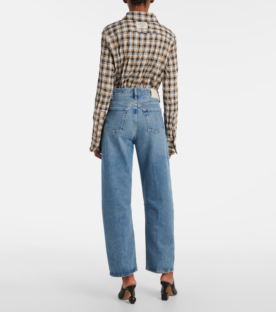 Shop Citizens Of Humanity Miro High-rise Cropped Barrel-leg Jeans In Blue
