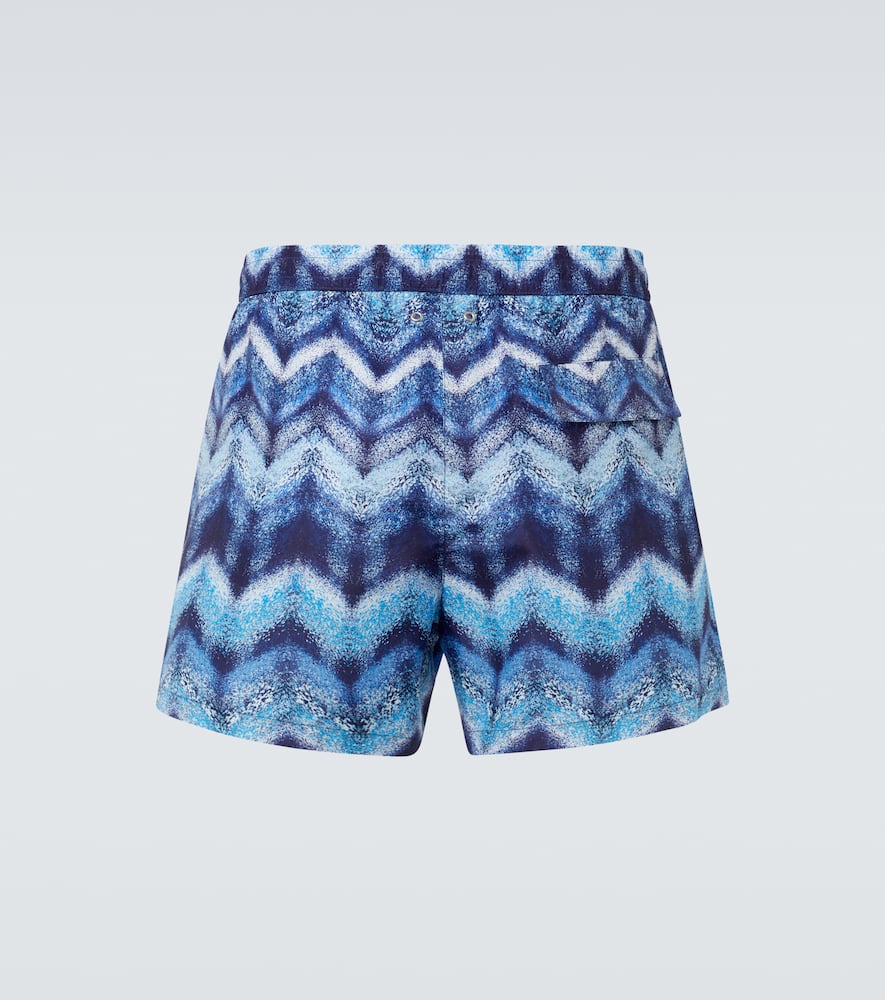 Missoni Zigzag Printed Swim Trunks In Blue