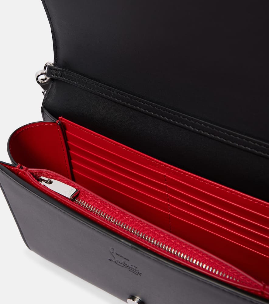 Christian Louboutin Paloma Spike Leather Clutch Bag In Black