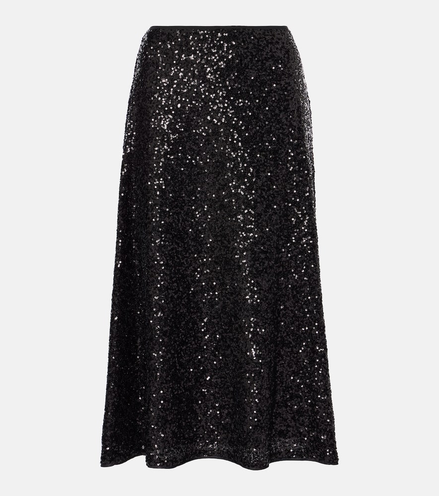Araminta sequined high-rise midi skirt