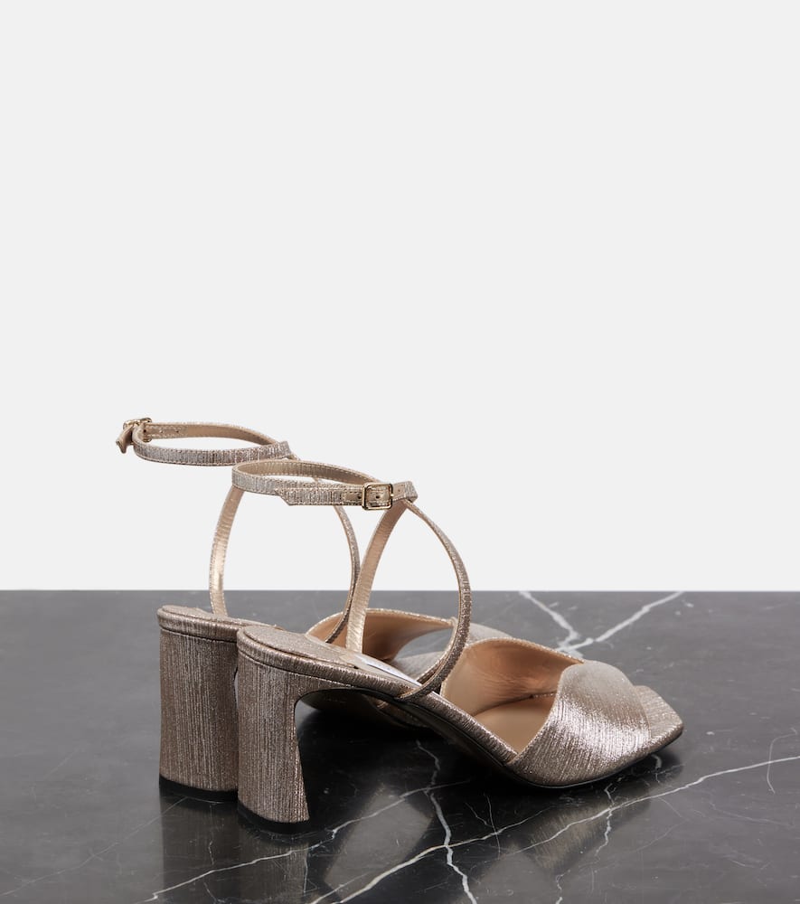 Jimmy Choo Karli 75 Glitter Sandals In Metallic