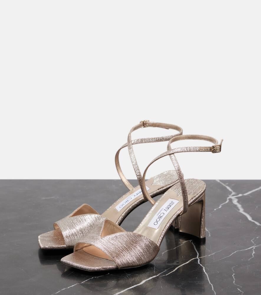 Jimmy Choo Karli 75 Glitter Sandals In Metallic