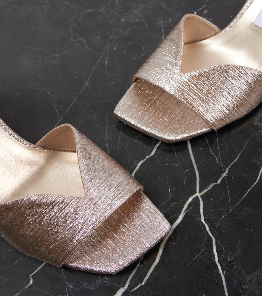 Jimmy Choo Karli 75 Glitter Sandals In Metallic