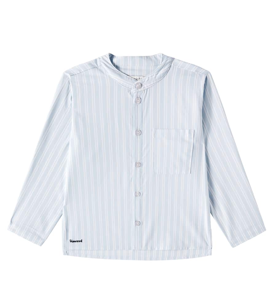 Liewood Ashton Striped Cotton Shirt In Blau