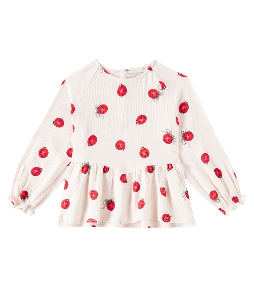 Konges Slojd Coco Ladybug Cotton Top In Beige