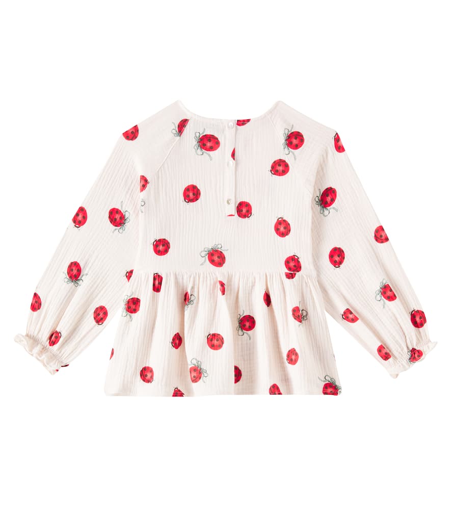 Konges Slojd Coco Ladybug Cotton Top In Beige