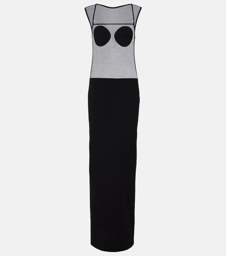 Jacquemus Womens Black Platano Sheer-panel Knitted Maxi Dress In Black