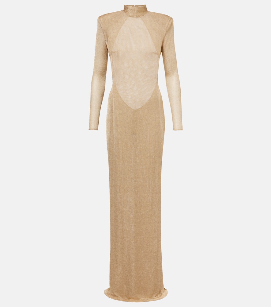 Donyale knitted lamé gown