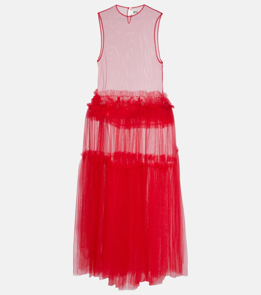 NOIR KEI NINOMIYA SHEER TULLE MAXI DRESS