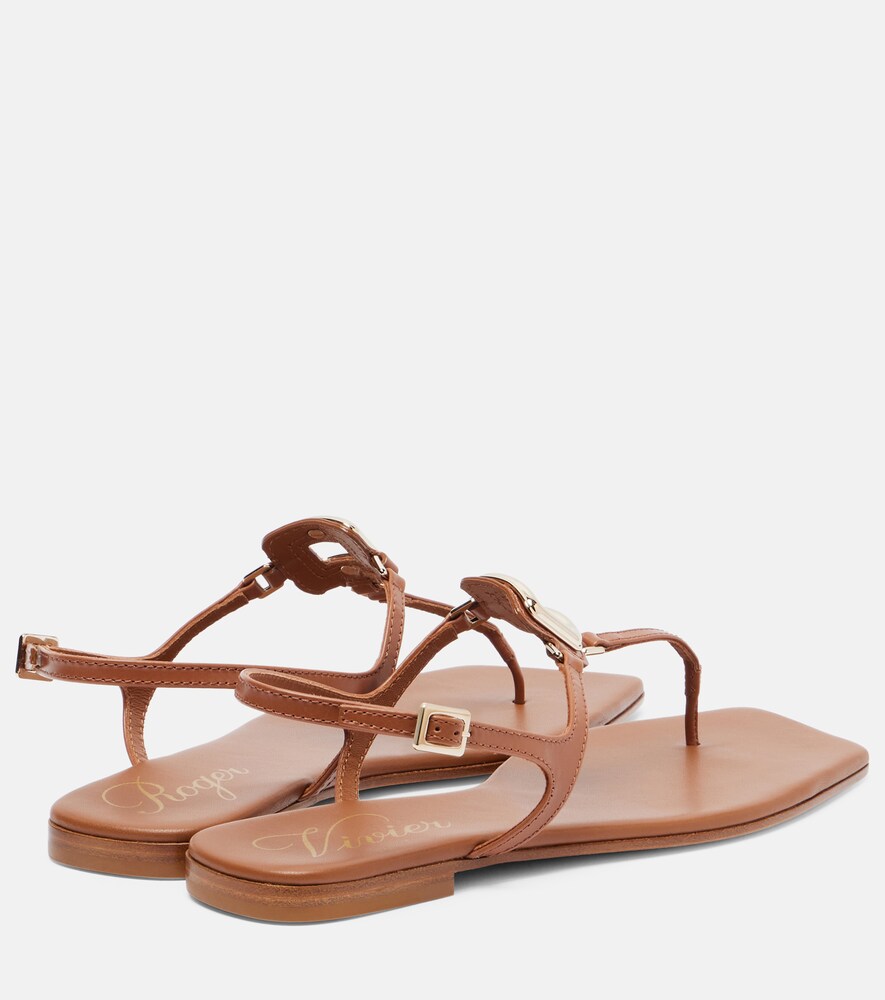  Roger Vivier Roger Vivier Viv' By The Sea Leather Thong Sandals 