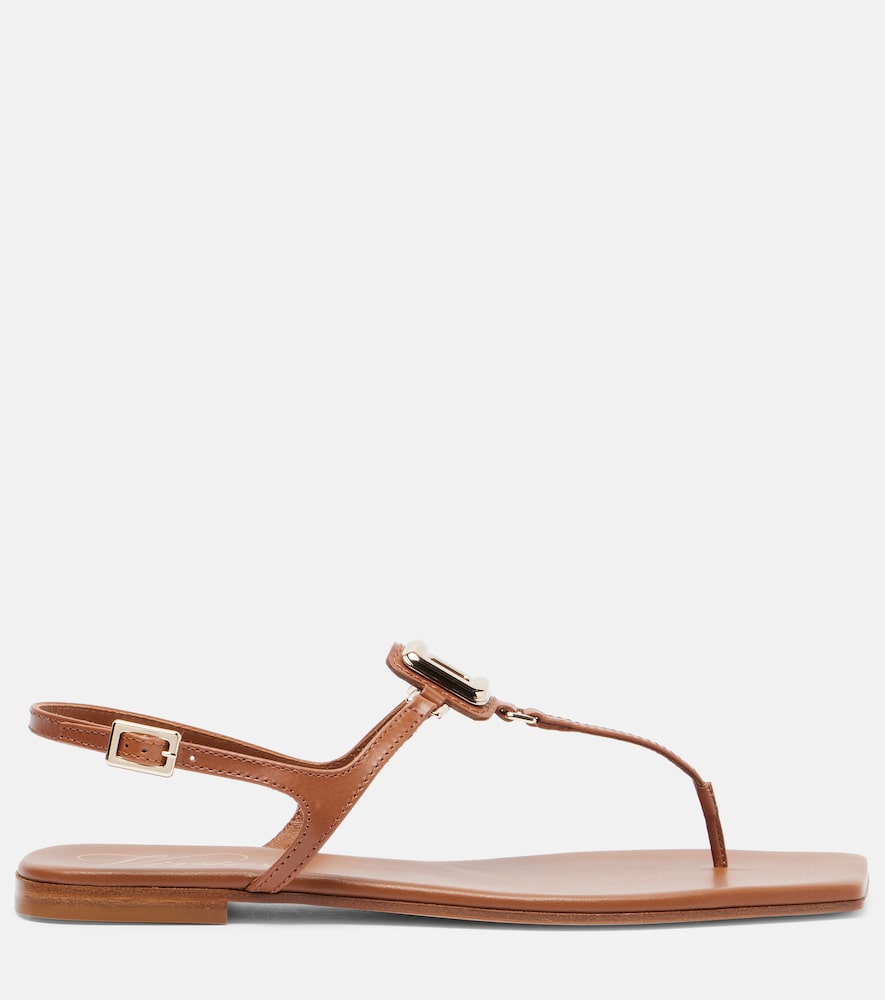  Roger Vivier Roger Vivier Viv' By The Sea Leather Thong Sandals 