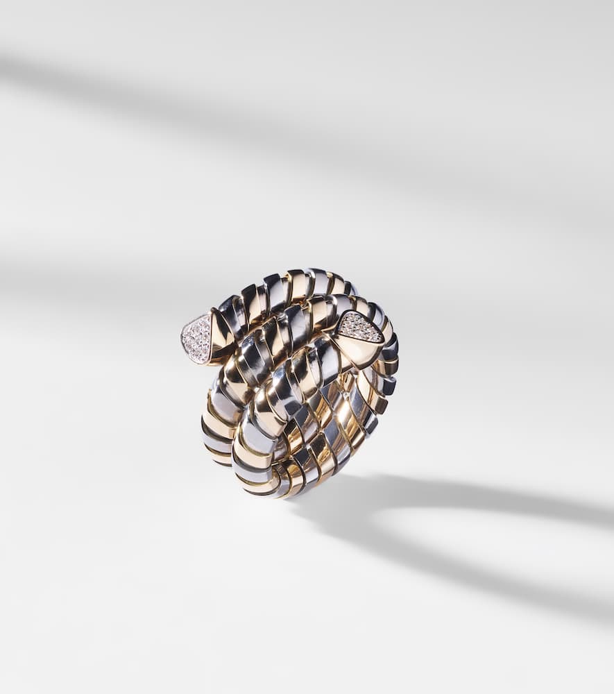 Marina B Trisola 18kt Gold And Titanium Ring With Diamonds
