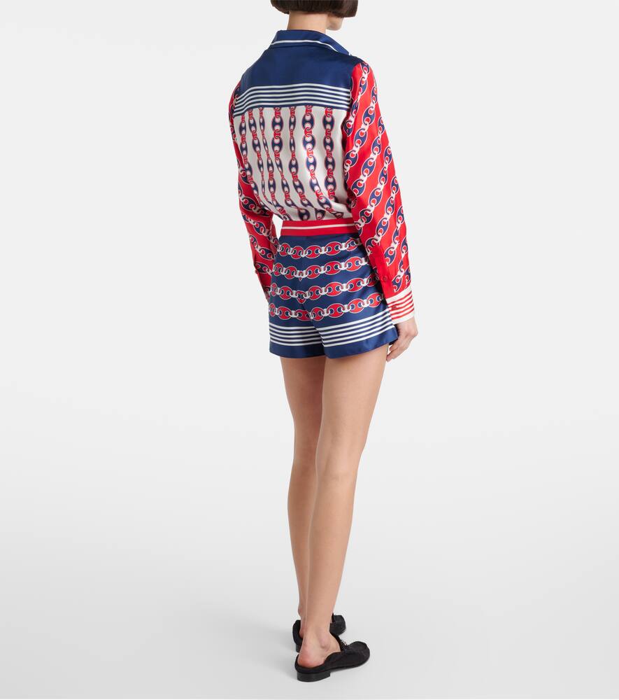 Gucci Printed Silk Shorts In Multi