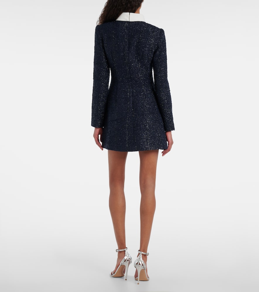 Self-portrait Bouclé Minidress In Black