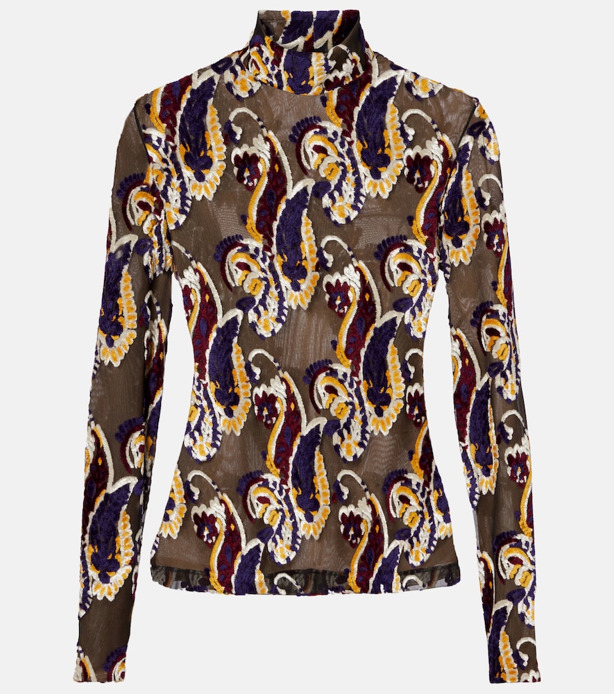 Etro Women's Multicoloured Paisley Semi-Sheer Top UK Size 14 - Mytheresa