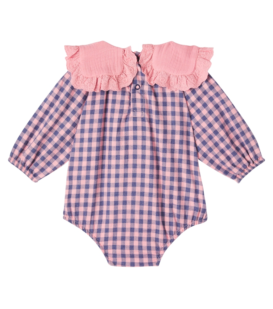  Cozmo Cozmo Baby Tavira Gingham Cotton Flannel Onesie 