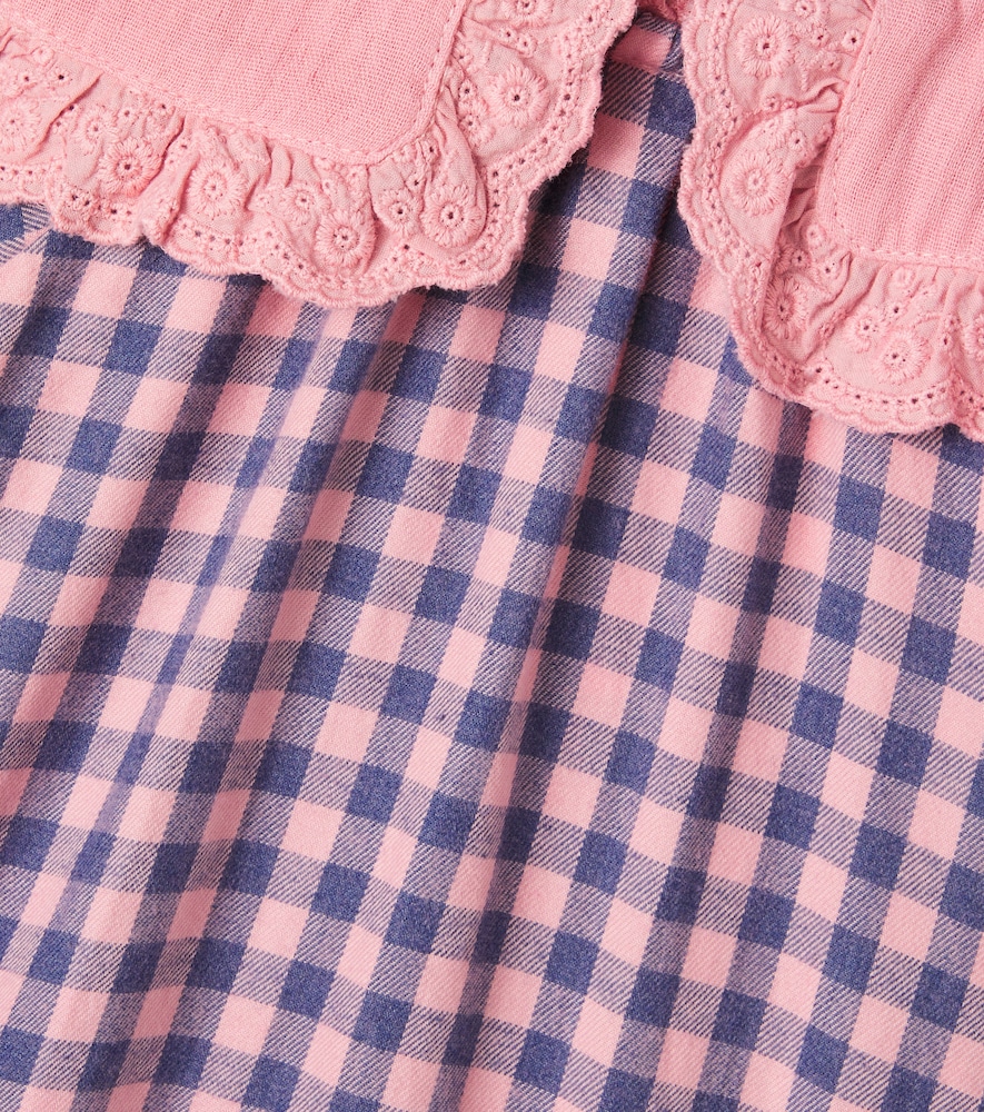  Cozmo Cozmo Baby Tavira Gingham Cotton Flannel Onesie 