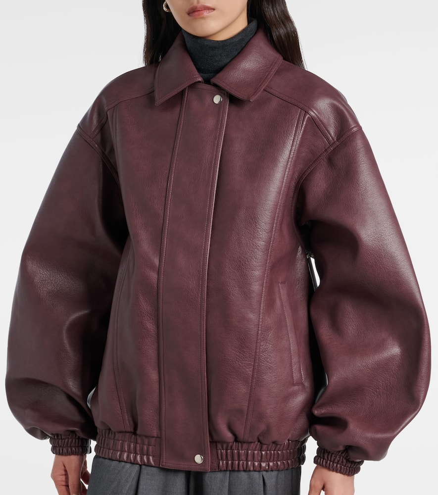 The Frankie Shop Prescott Oversized Jacket In Burgundy