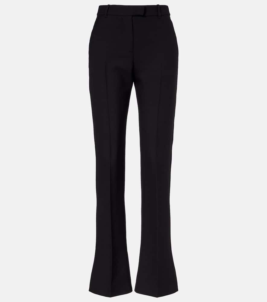 Alexander Mcqueen Wool And Silk-blend Straight Pants In Black