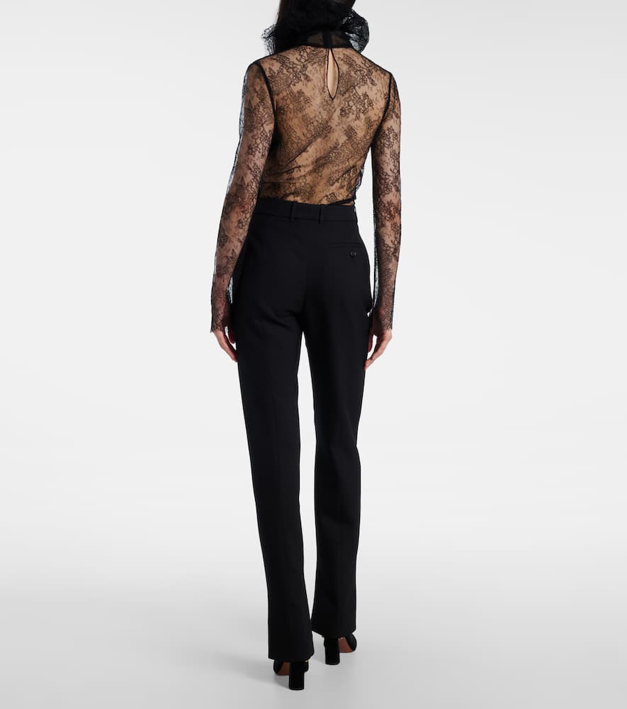 Alexander Mcqueen Wool And Silk-blend Straight Pants In Black
