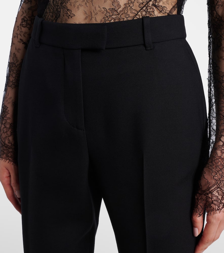 Alexander Mcqueen Wool And Silk-blend Straight Pants In Black