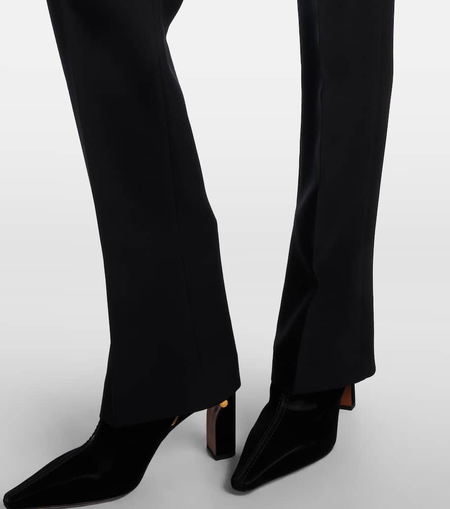 Alexander Mcqueen Wool And Silk-blend Straight Pants In Black