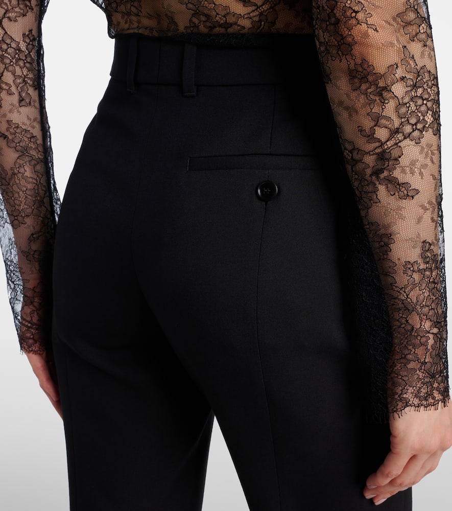 Alexander Mcqueen Wool And Silk-blend Straight Pants In Black