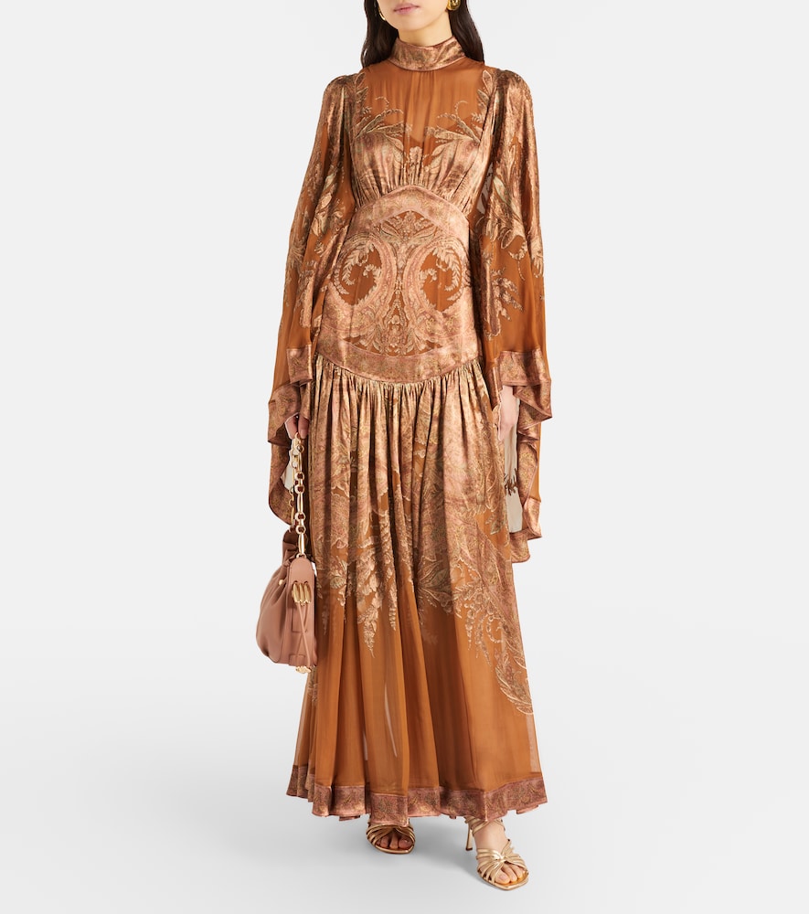 Zimmermann Memento Burnout paisley semi-sheer gown
