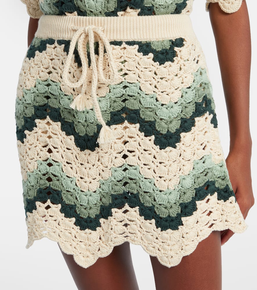 The Upside Tidal Hali Cotton Crochet Miniskirt In Sand
