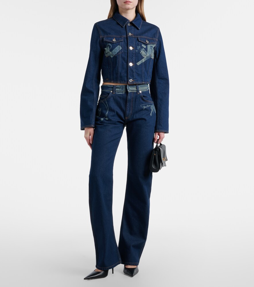  Jean Paul Gaultier Jean Paul Gaultier Cropped Denim Jacket 
