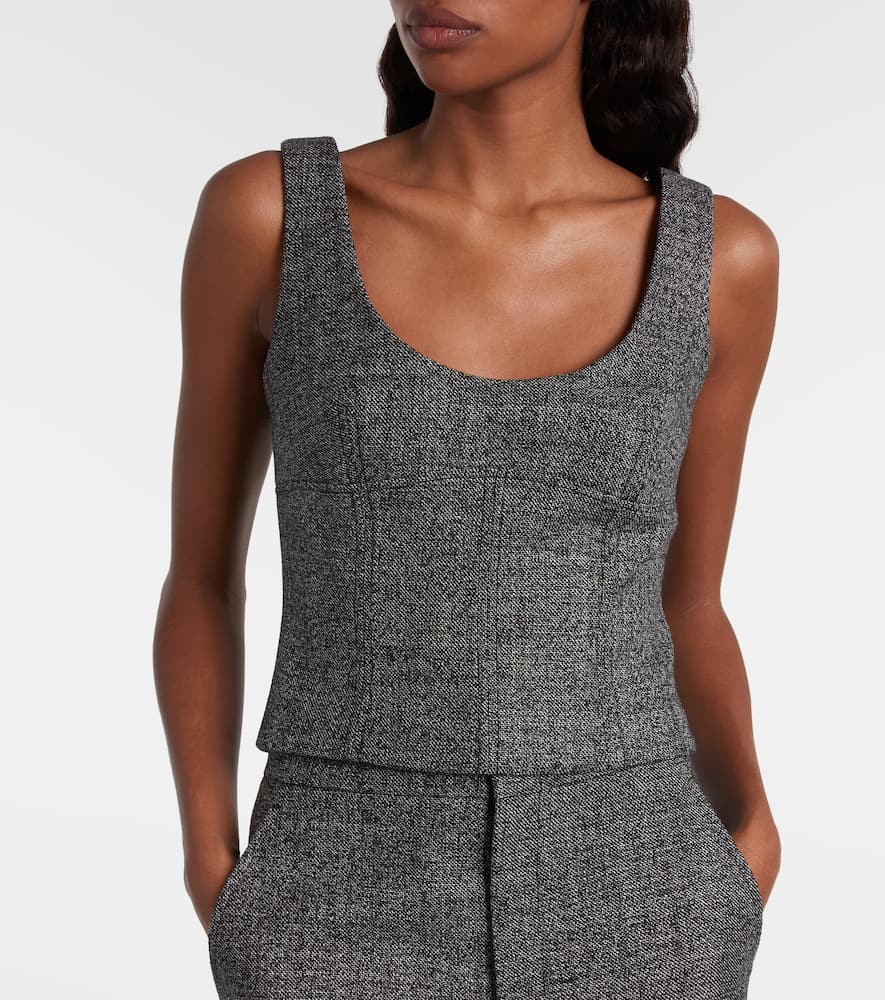 Gucci Cropped Wool Tank Top In Gray