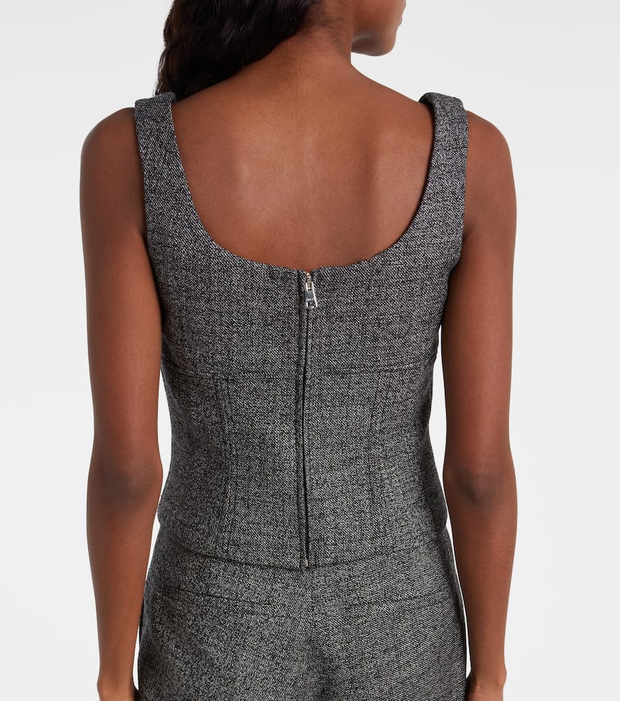 Gucci Cropped Wool Tank Top In Gray