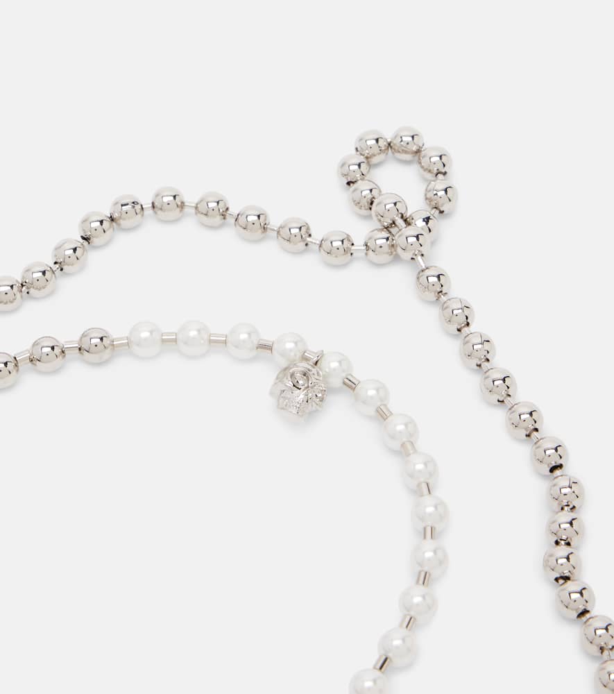 Alexander Mcqueen Skull Embellished Chain Belt In Silver